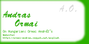 andras ormai business card